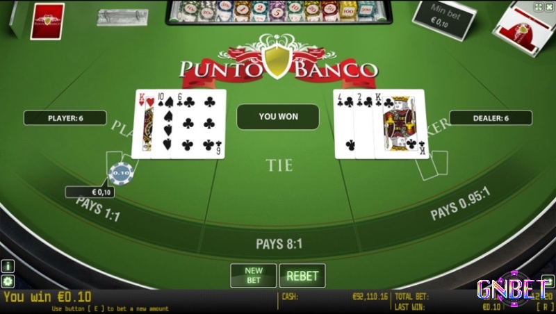Punto Banco là biến thể phổ biến nhất, thường được cung cấp trong chế độ baccarat miễn phí.