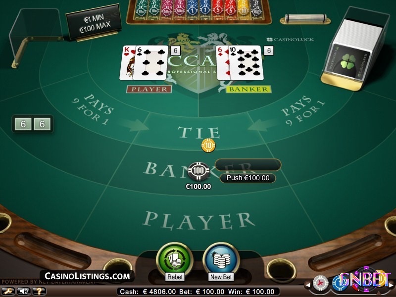Mô phỏng các lựa chọn cược trong baccarat miễn phí với hệ thống tiền ảo thay cho tiền thật.