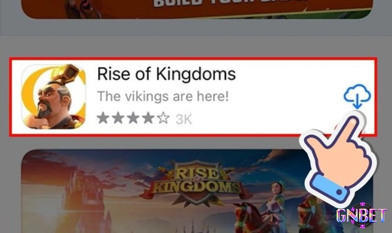 Giao diện App Store khi tải Rise of Kingdoms trên iOS 11 trở lên