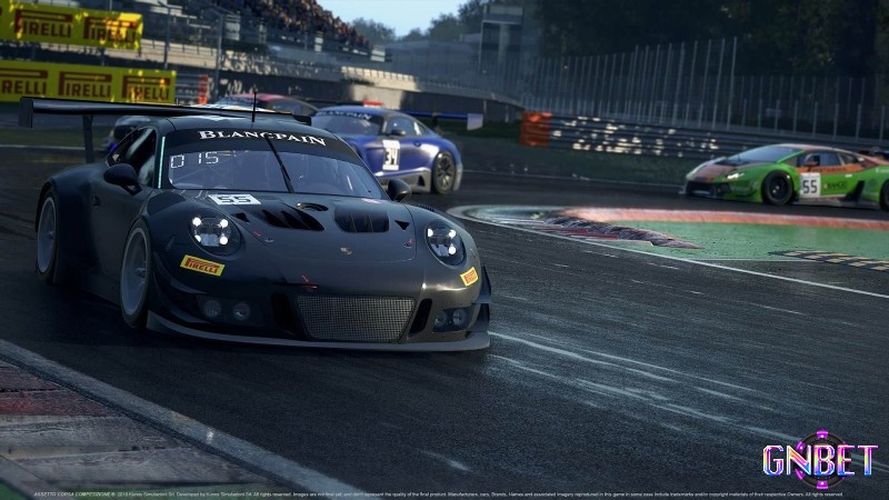 Cảnh game pc đua xe GT3 trên đường đua Spa với hiệu ứng ánh sáng chân thực của Unreal Engine 4