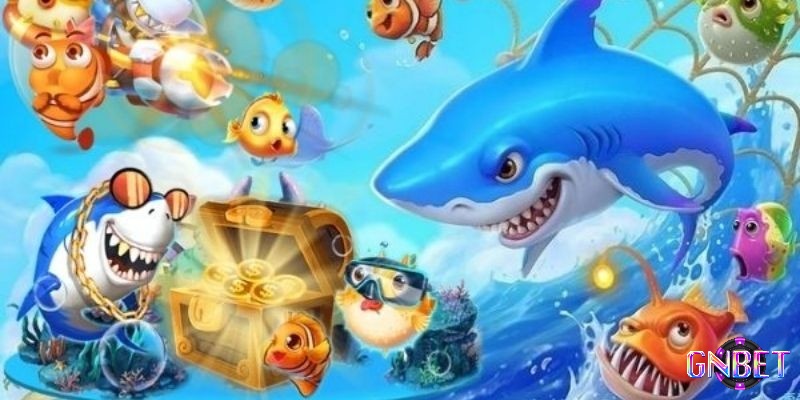 Đa dạng loài cá và vũ khí mạnh mẽ hỗ trợ người chơi săn boss trong game bắn cá 3D.