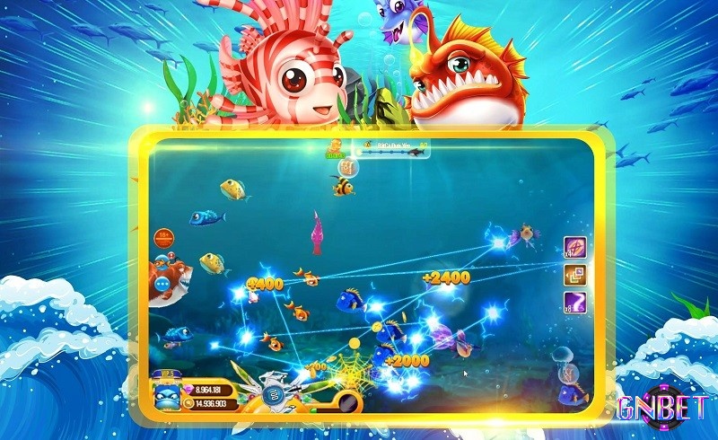 Khung cảnh thủy cung rực rỡ và hiệu ứng âm thanh chân thực trong game bắn cá 3D.