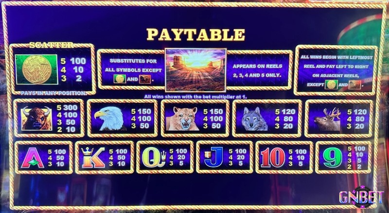Bảng Paytable slot hiển thị giá trị biểu tượng và tính năng thưởng, dùng để phân tích volatility slot là gì