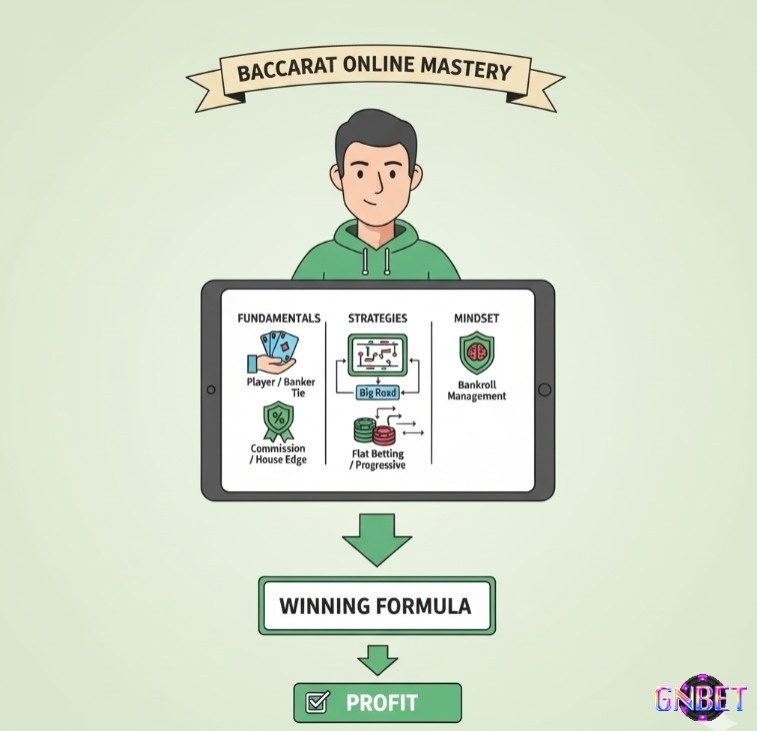 Người chơi Baccarat online nắm vững thuật ngữ, "roadmaps", hoa hồng, lợi thế nhà cái và chiến thuật quản lý vốn để chiến thắng