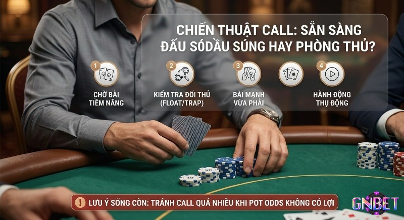 Checklist chiến thuật Call trong Poker: 4 trường hợp sử dụng Call để tấn công hay phòng thủ, kèm lưu ý sống còn về pot odds