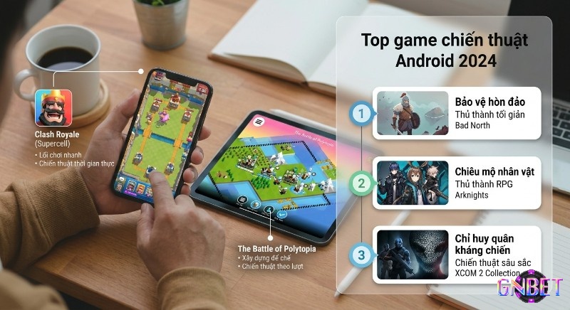 Danh sách top 5 game chiến thuật hay nhất trên android gồm Clash Royale, Polytopia, Bad North, Arknights, XCOM 2 với gameplay đa dạng