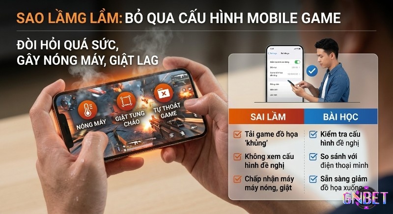 Bảng tổng hợp sai lầm và bài học kiểm tra cấu hình mobile game, tránh đòi hỏi quá sức gây nóng máy, giật lag điện thoại