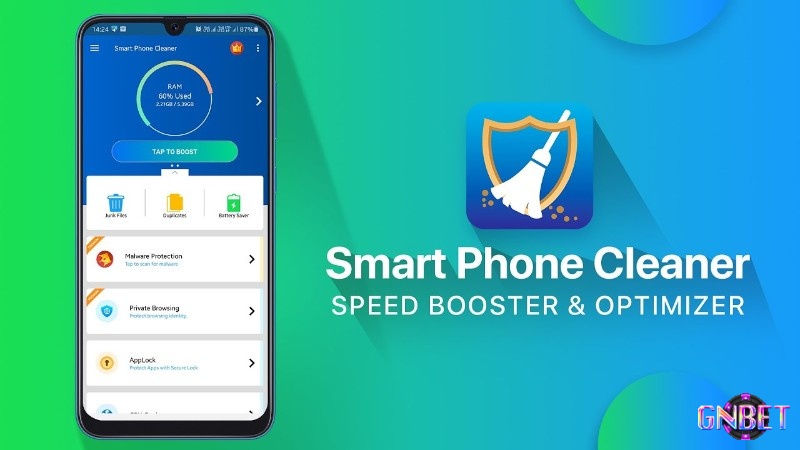 Smart Phone Cleaner hiển thị chức năng xóa rác và tối ưu điện thoại Android