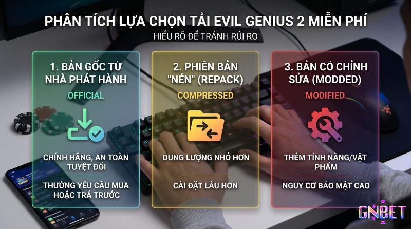 Phân tích lựa chọn tải game Evil Genius 2 miễn phí: bản gốc chính hãng an toàn, bản nén dung lượng nhỏ, bản mod nguy cơ bảo mật cao